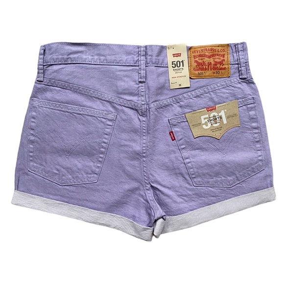 Levi’s 501 Cuff Lavender Shorts Mid Rise W30 NWT - Picture 5 of 8